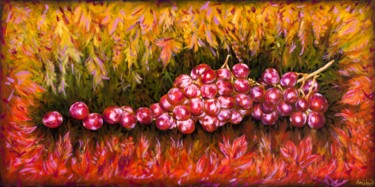 Painting titled "Grapes" by Mk Anisko, Original Artwork, Oil