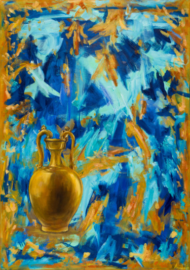 Peinture intitulée "Age of Aquarius" par Mk Anisko, Œuvre d'art originale, Huile
