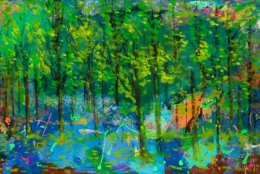 Pittura intitolato "Abstract Forest" da Mk Anisko, Opera d'arte originale, Acrilico