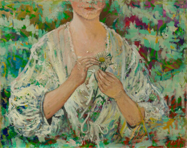 Painting titled "Daisy" by Mk Anisko, Original Artwork, Oil