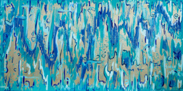 Painting titled "Aqua" by Mk Anisko, Original Artwork, Oil