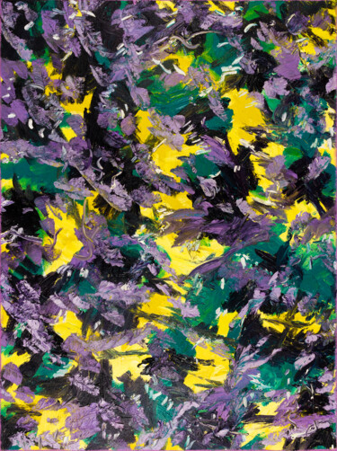 Painting titled "Violet and Yellow" by Mk Anisko, Original Artwork, Oil