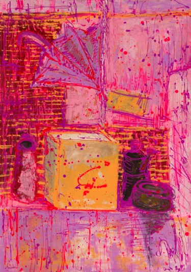 Painting titled "Still Life with a Y…" by Mk Anisko, Original Artwork, Acrylic