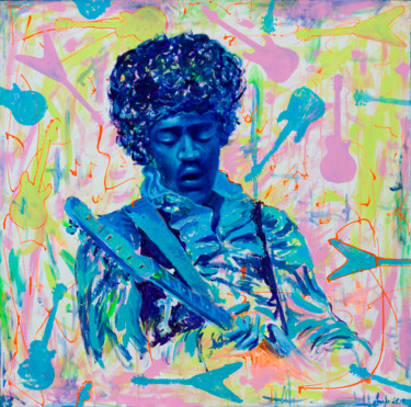 Картина под названием "Jimi Hendrix" - Mk Anisko, Подлинное произведение искусства, Акрил