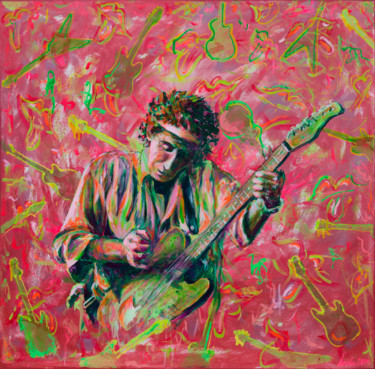 Painting titled "Keith Richards" by Mk Anisko, Original Artwork, Acrylic