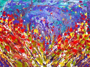 Pittura intitolato "Abstract Meadow col…" da Artbymanjiri, Opera d'arte originale, Acrilico