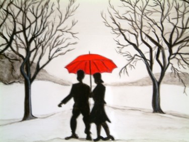 Malerei mit dem Titel "Winter Romance" von Artbymanjiri, Original-Kunstwerk, Acryl