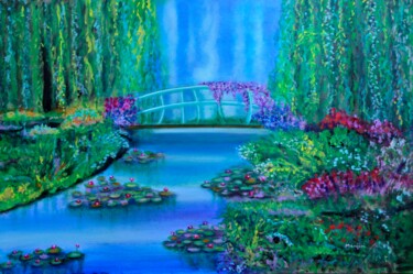 Painting titled "Enchanted Garden of…" by Artbymanjiri, Original Artwork, Acrylic
