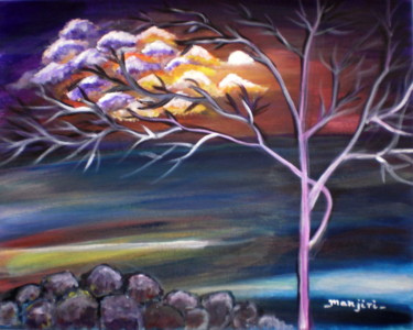 Painting titled "Mystic Evening" by Artbymanjiri, Original Artwork, Oil