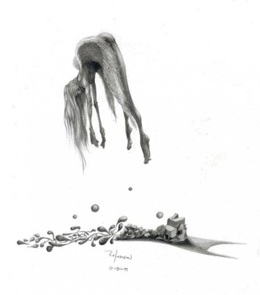 Dessin intitulée "Fallen" par Mkarahan, Œuvre d'art originale
