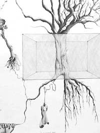 Desenho intitulada "tree" por Mkarahan, Obras de arte originais