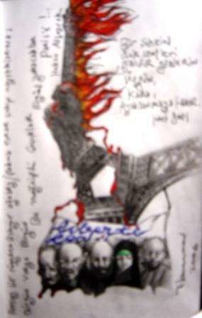 Disegno intitolato "Liberte Egalite Fra…" da Mkarahan, Opera d'arte originale