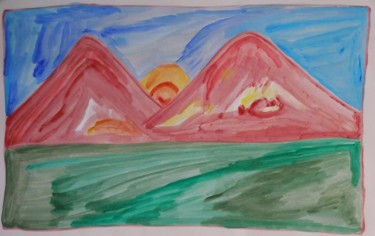 Painting titled "Sunrise - Artistic…" by Manish Khara, Original Artwork, Oil