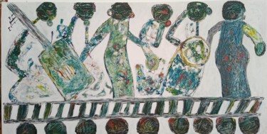 Peinture intitulée "The musical orchest…" par Jafeth Moiane, Œuvre d'art originale, Acrylique