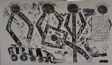 Ζωγραφική με τίτλο "The music band Pain…" από Jafeth Moiane, Αυθεντικά έργα τέχνης, Ακρυλικό