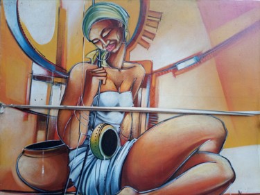 Pittura intitolato "Peinture Africain,…" da Jafeth Moiane, Opera d'arte originale, Acrilico