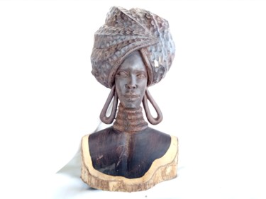 Sculpture intitulée "Femme splendide,Gor…" par Jafeth Moiane, Œuvre d'art originale, Bois