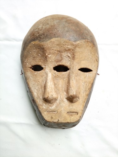 Skulptur mit dem Titel "African mask,Lega t…" von Jafeth Moiane, Original-Kunstwerk, Holz