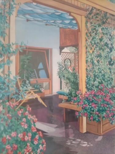Pittura intitolato "Sweet home" da Jafeth Moiane, Opera d'arte originale, Olio