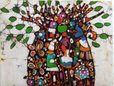 Painting titled "Baobab tree" by Jafeth Moiane, Original Artwork, Wax