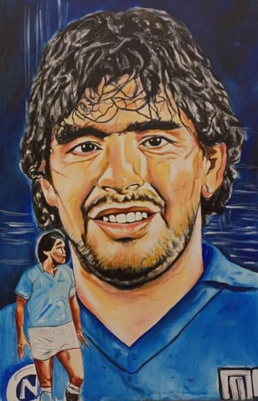 Pittura intitolato "Diego Maradona, Arg…" da Jafeth Moiane, Opera d'arte originale, Acrilico
