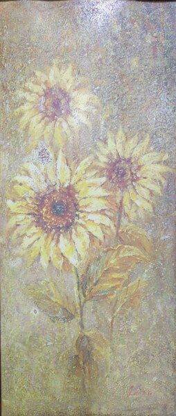 Painting titled "Beautiful flowers" by Jafeth Moiane, Original Artwork, Acrylic