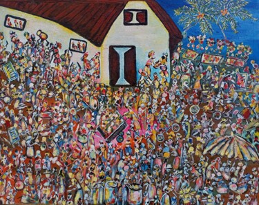 Pittura intitolato "Municipal market- b…" da Jafeth Moiane, Opera d'arte originale, Acrilico