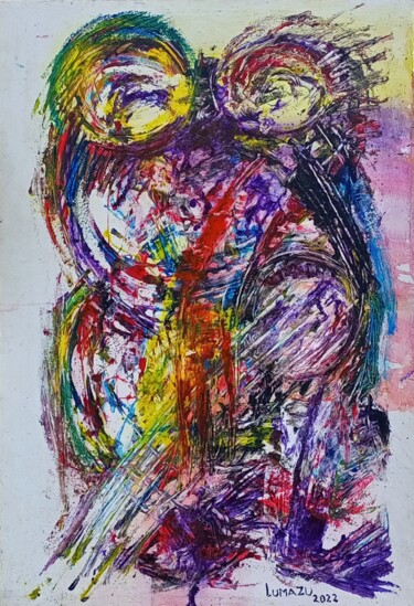 Peinture intitulée "The couple, abstract" par Jafeth Moiane, Œuvre d'art originale, Acrylique