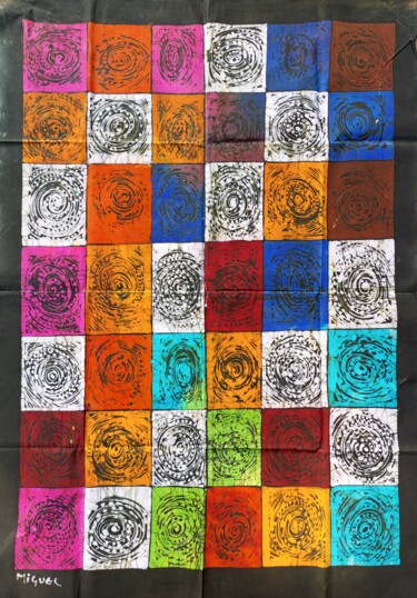 Malerei mit dem Titel "Goodwill, batik" von Jafeth Moiane, Original-Kunstwerk, Wachs