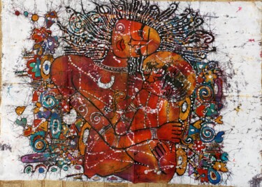 Painting titled "Mother's and her ba…" by Jafeth Moiane, Original Artwork, Wax