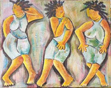 Schilderij getiteld "The dancers Paintin…" door Jafeth Moiane, Origineel Kunstwerk, Acryl