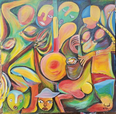 Pintura titulada "Popular artists mus…" por Jafeth Moiane, Obra de arte original, Acrílico