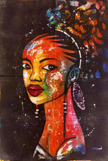 Peinture intitulée "Unforgettable girl,…" par Jafeth Moiane, Œuvre d'art originale, Cire