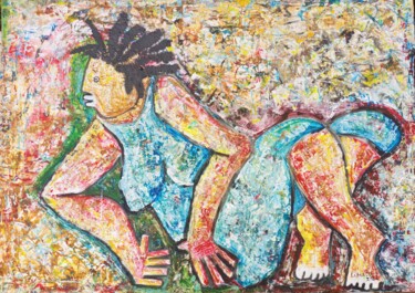 Painting titled "Stand up and never…" by Jafeth Moiane, Original Artwork, Acrylic