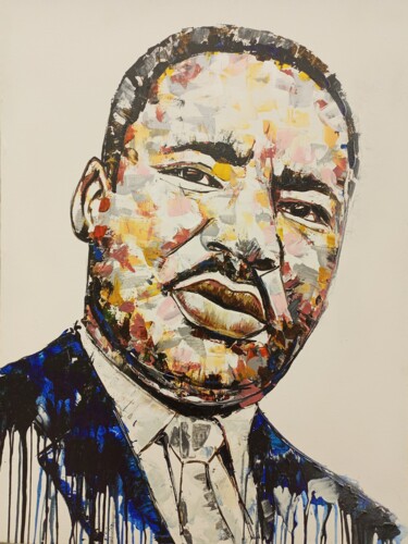 Pintura titulada "Martin luther king…" por Jafeth Moiane, Obra de arte original, Acrílico