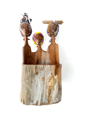 Sculpture titled "Pencil holder, Afri…" by Jafeth Moiane, Original Artwork, Wood