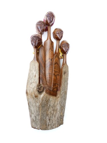 Skulptur mit dem Titel "African women art,A…" von Jafeth Moiane, Original-Kunstwerk, Holz