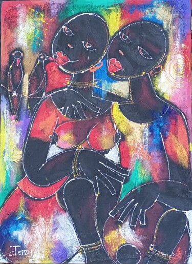 Painting titled "True love painting,…" by Jafeth Moiane, Original Artwork, Acrylic