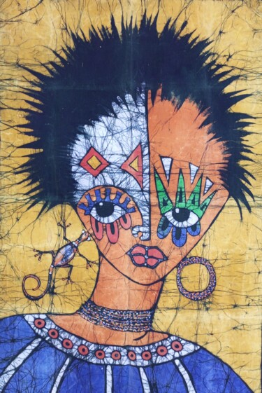 Картина под названием "Girl face art, Scho…" - Jafeth Moiane, Подлинное произведение искусства, Воск