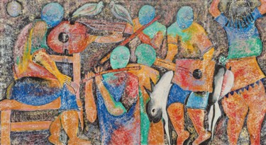 Pittura intitolato "Popular country art…" da Jafeth Moiane, Opera d'arte originale, Acrilico