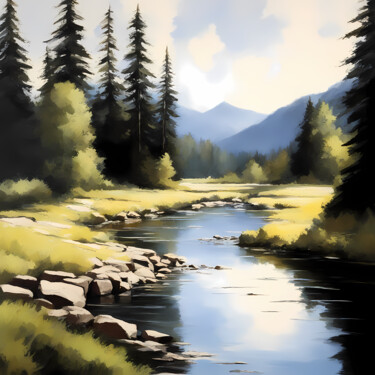 Digital Arts titled "Beautiful landscape…" by Jafeth Moiane, Original Artwork, Digital Painting