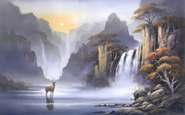 Digital Arts titled "Original landscape…" by Jafeth Moiane, Original Artwork, Digital Painting