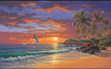 Digital Arts titled "Magic of tropical s…" by Jafeth Moiane, Original Artwork, Digital Painting