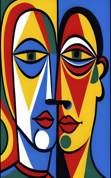 Painting titled "Couple harmony in a…" by Jafeth Moiane, Original Artwork, Acrylic