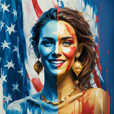 Digital Arts titled "American Beauty: A…" by Jafeth Moiane, Original Artwork, Digital Painting