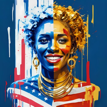 Digitale Kunst getiteld "American Beauty: Pa…" door Jafeth Moiane, Origineel Kunstwerk, Digitaal Schilderwerk