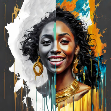 Digitale Kunst mit dem Titel "Radiance of the Afr…" von Jafeth Moiane, Original-Kunstwerk, Digitale Malerei