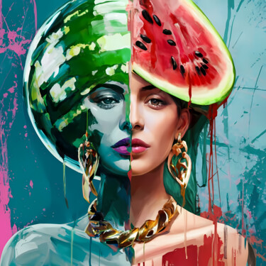 Цифровое искусство под названием "Melon muse: A dicho…" - Jafeth Moiane, Подлинное произведение искусства, Цифровая живопись
