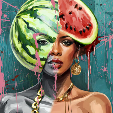 Digital Arts titled "Melon muse: Dichoto…" by Jafeth Moiane, Original Artwork, Digital Painting
