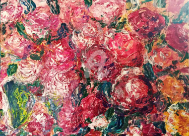Malerei mit dem Titel "Blütenpracht" von Mikur, Original-Kunstwerk, Acryl